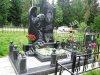Элитный памятник E0_65 Ангел из серого гранита, лезник+габбро, кованая ограда