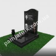 Недорогий пам'ятник подружжю з габро, форма хвиля, 3Д-проект